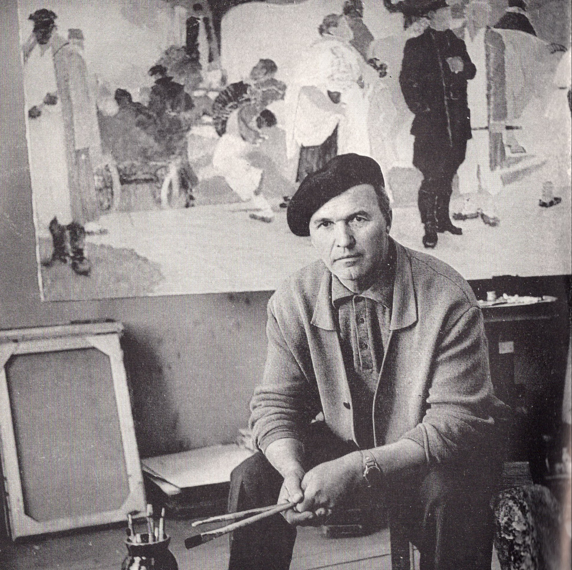 Павел Васільевіч Масленікаў (1972). Крыніца ілюстрацыі: Павел Васільевіч Масленікаў : [беларускі тэатральны мастак] / П. А. Карнач. – Мінск, 1973. – Авантытул.