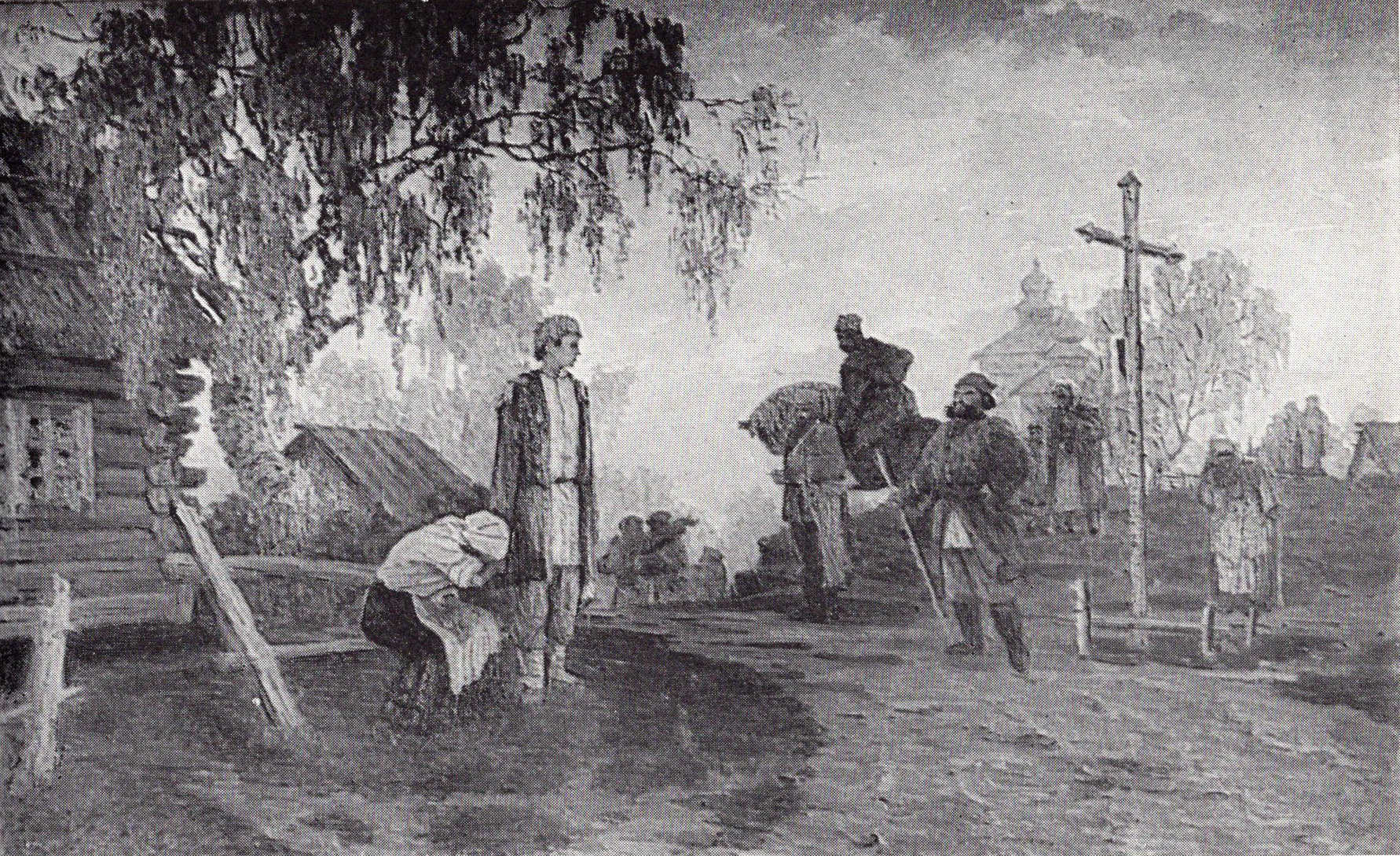 Апошні (1967). Крыніца ілюстрацыі: Павел Васільевіч Масленікаў : [беларускі тэатральны мастак] / П. А. Карнач. – Мінск, 1973. – С. 31.