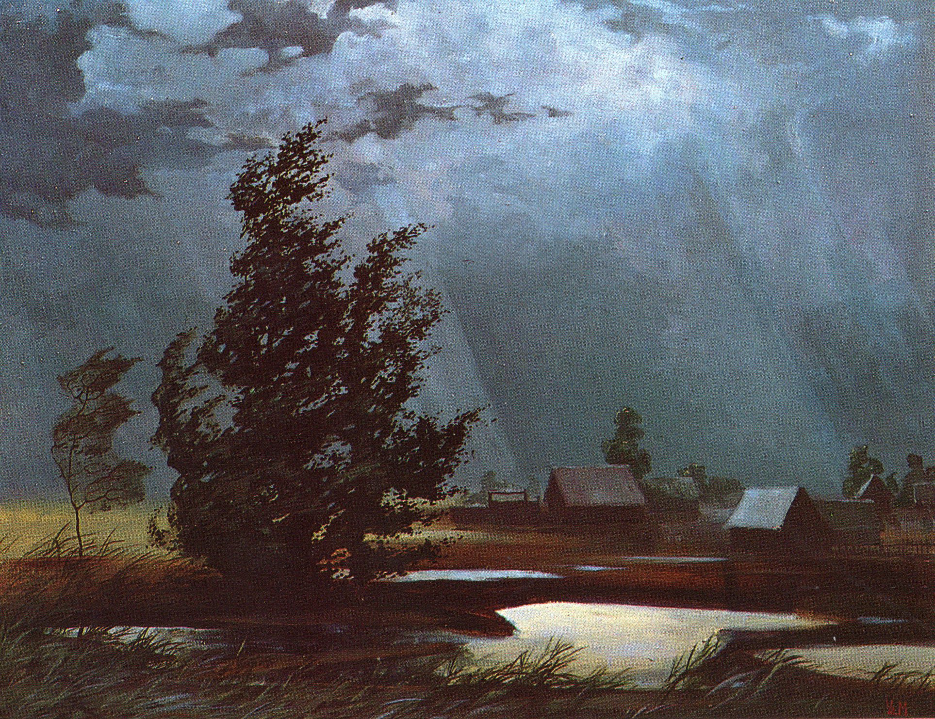 Навальніца (1993). Крыніца ілюстрацыі: Уладзімір Масленікаў = Владимир Маслеников = Vladimir Maslenikov : [жывапіс : альбом / аўтар тэксту Уладзімір Пракапцоў]. – Мінск, 1995. – С. [23].