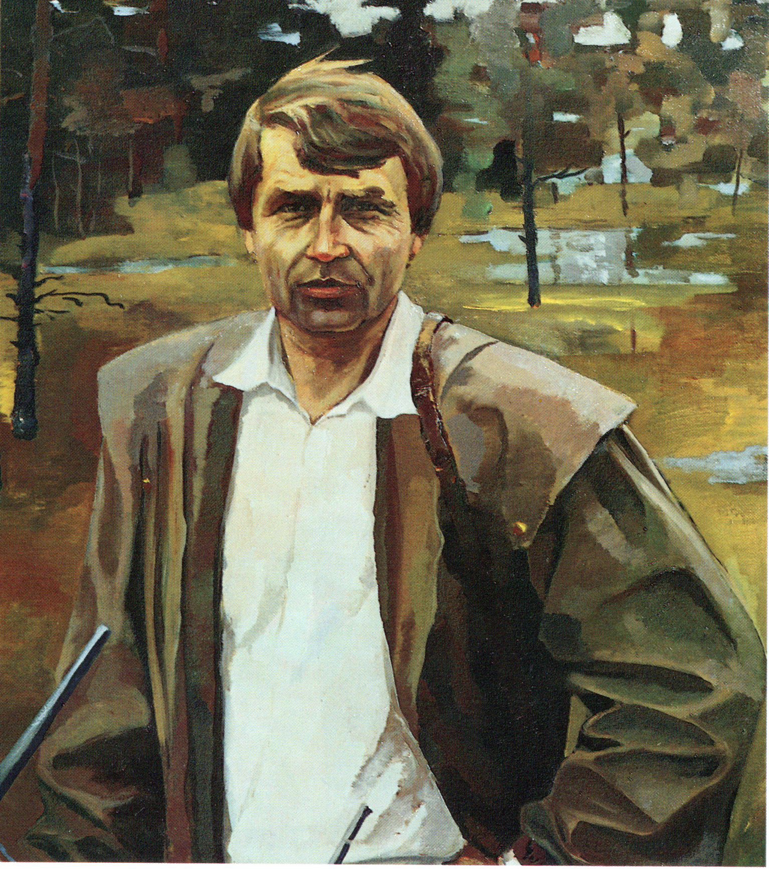 Партрэт навукоўца Валянціна Валетава (1989). Крыніца ілюстрацыі: Уладзімір Масленікаў = Владимир Маслеников = Vladimir Maslenikov : [жывапіс : альбом / аўтар тэксту Уладзімір Пракапцоў]. – Мінск, 1995. – С. [41].