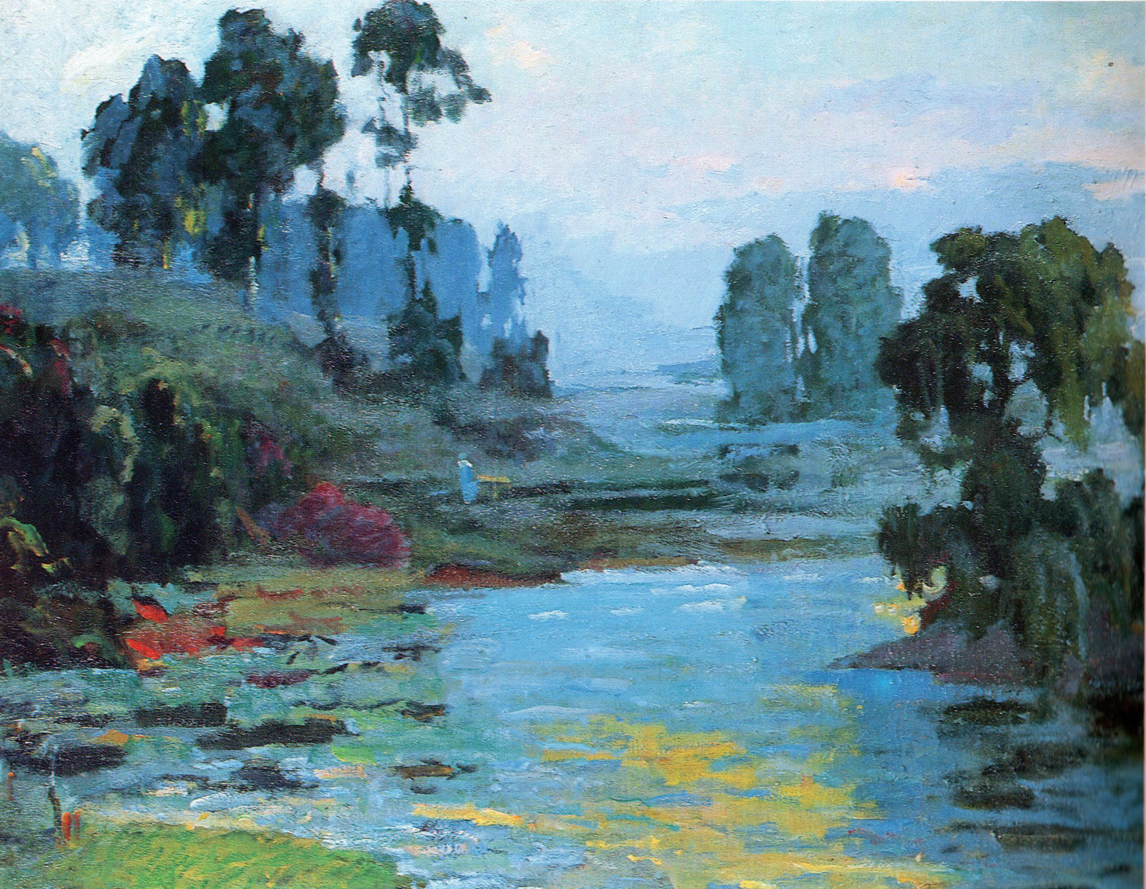 Купалаўскі вечар (1986). Крыніца ілюстрацыі: Павел Масленікаў : народны мастак Беларусі : [жывапіс : альбом / Магілёўскі абласны мастацкі музей ; складальнікі: Вера Пракапцова, Міхась Дарашкоў, Васіль Сайко]. – Мінск, 1994. – С. 14.