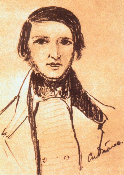 Ю. И. Крашевский. Автопортрет. 1844. Источник иллюстрации: К Крашевскому в Романов и Долгое : стихи и проза. – Брест : Альтернатива, 2009. – 159 с.