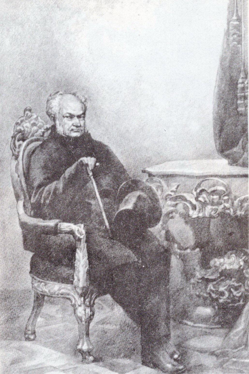 Яўстах Тышкевіч (алоўкавы малюнак з фатаграфіі, што знаходзіцца ў Дзяржаўным гістарычным архіве ў Вільні). Крыніца ілюстрацыі:  Руплівец нашай старасветчыны : Яўстах Тышкевіч / Г. А. Каханоўскі, А. Г. Каханоўскі ; [навуковы рэдактар А. С. Ліс]. – Мінск, 1992. – С. 1 уклейкі паміж с. 32–33.