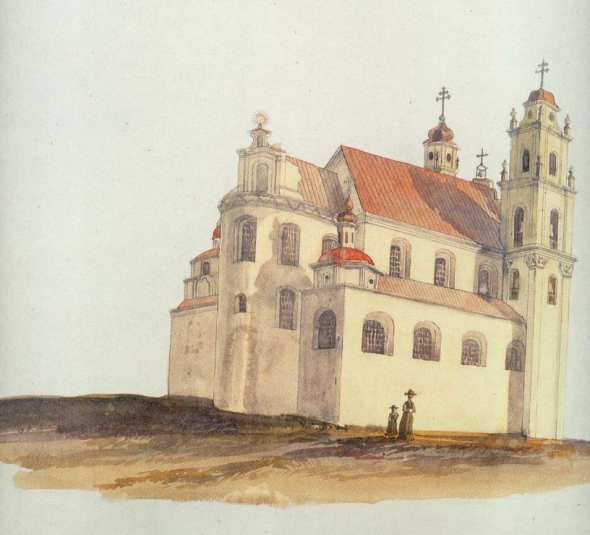 Мінск. Сабор Пятра і Паўла. Крыніца ілюстрацыі: Альбом рисунков. 1864–1867 = D. Strukov. Album of drawings. 1864–1867. – Минск, 2011. – С. 180.