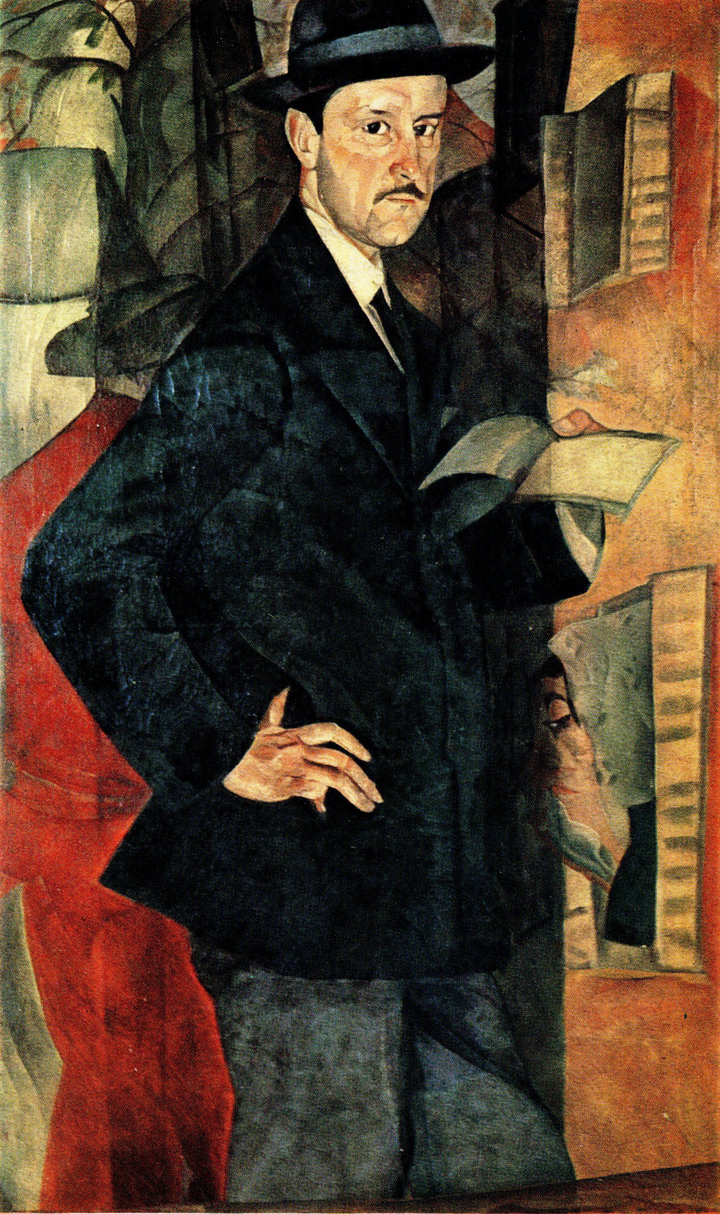 Портрет М.В. Добужинского (1915). Источник иллюстрации: Мстислав Валерианович Добужинский, 1875–1957 / Г. Чугунов. – Ленинград, 1984. – Фронтиспис.