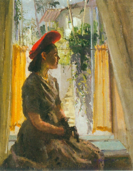 Партрэт жонкі (1935). Крыніца ілюстрацыі: Віталь Канстанцінавіч Цвірка, 1913–1993 [Выяўленчы матэрыял] = Vital Tsvirka : жывапіс. Акварэль : [альбом] / Міністэрства культуры Рэспублікі Беларусь ; Нацыянальны мастацкі музей Рэспублікі Беларусь. – Мінск : Беларусь, 2003. – 63 с.