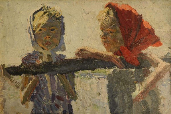 С.Ткачоў. Эцюд да карціны "Дзетвара" (1958–1960). Крыніца ілюстрацыі: https://rusmuseumvrm.ru/data/collections/painting/19_20/zh-7662/index.php
