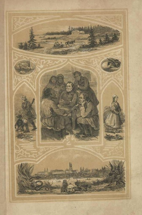 Ілюстрацыя да "Шляхціца Завальні" Я. Баршчэўскага (1844). Крыніца ілюстрацыі: Szlachcic Zawalnia, czyli Białoruś w fantastycznych opowiadaniach : [у 4 т.] / przez Jana Barszczewskiego. – Petersburg, 1844. – [Tomik 1]. – Уклейка.