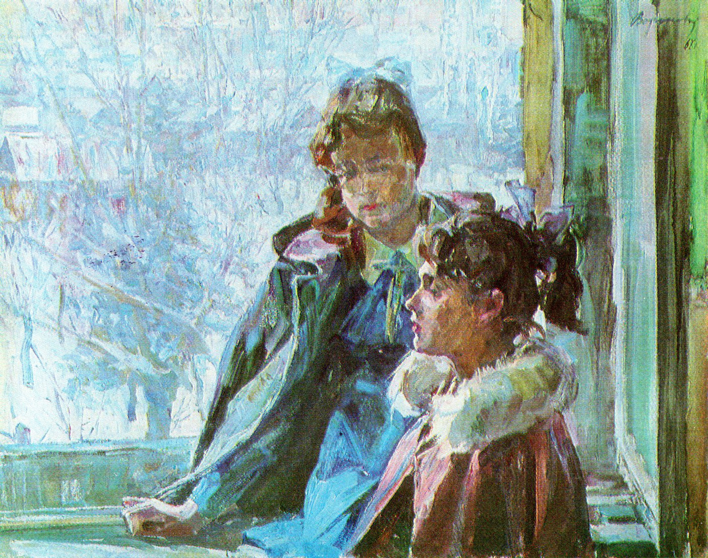 Напярэдадні вясны. Сяброўкі (1967). Крыніца ілюстрацыі: Беларускі савецкі жывапіс = Белорусская советская живопись : [камплект паштовак]. – Мінск : Беларусь, 1979. 