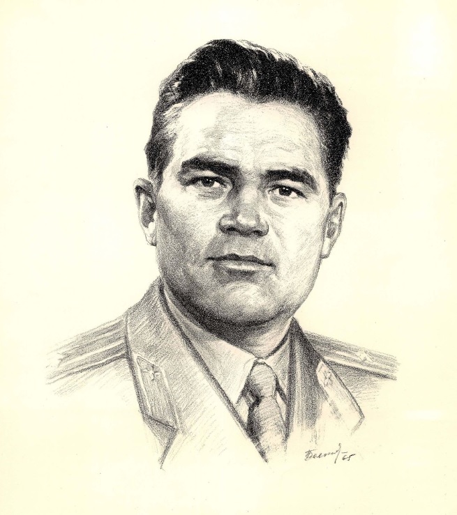 Андриян Григорьевич Николаев. Источник иллюстрации: Андриян Николаев : [эстамп] / Беланович И. – Минск : Художественный фонд БССР, Художественно-оформительские мастерские, [1965?]. – 1 л. 