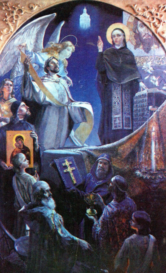 С. А. Лагуновіч-Чарэпка. Натхненне. Прысвячэнне Еўфрасінні Полацкай. Крыніца ілюстрацыі: Беларускі саюз мастакоў : энцыклапедычны даведнік. – Мінск, 1998. –  С. 309.