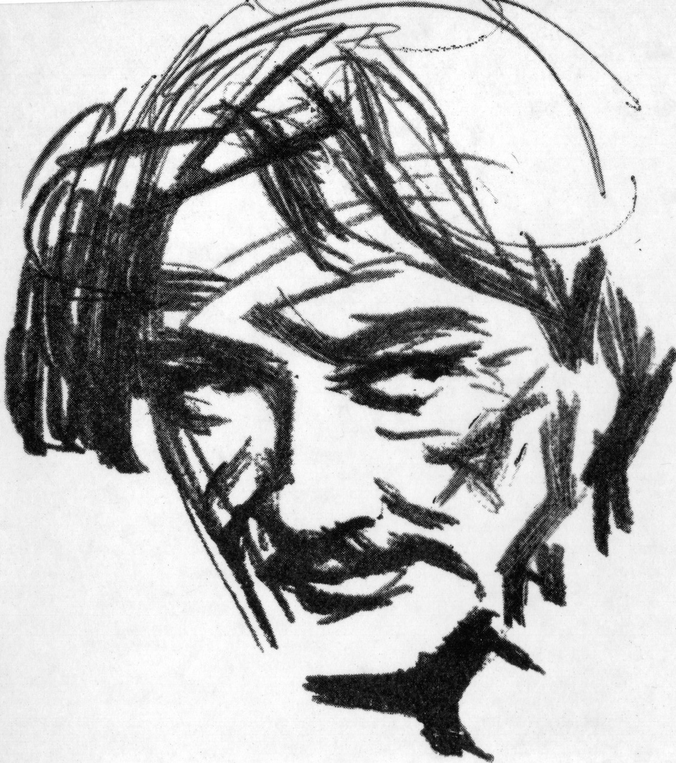 Партрэт мастака М. Філіповіча (1937). Крыніца ілюстрацыі: Міхась Філіповіч / В. Шматаў ; [рэдактар А. С. Яскевіч ; Акадэмія навук Беларускай ССР, Інстытут мастацтвазнаўства, этнаграфіі і фальклору]. – Мінск, 1971. – Супервокладка. 