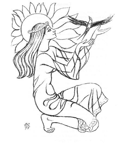 Крыніца ілюстрацыі: "Вясна" (1975). У прасторы часу : вершы, малюнкі / Віктар Сташчанюк. - Мінск : Беларускі кнігазбор, 2002. - 64 c.