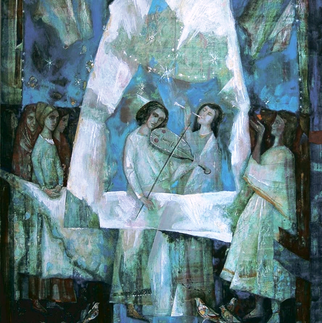 Гардзіёнак-Кірэева В. М., Мелодыя, 2008. Крыніца ілюстрацыі: https://libmogilev.by/artpalette/gordiyonok-kireyeva-olga-nikolayevna/