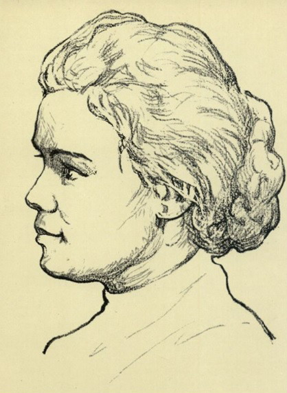 Цётка (Алаіза Сцяпанаўна Пашкевіч), 1876–1916. Крыніца ілюстрацыі: Беларускія пісьменнікi : [камплект паштовак] / мастак І. Раманоўскі. – Мінск, 1963. – 1 л.