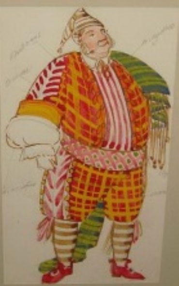 Я. Р. Чамадураў. Эскіз тэатральнага касцюма. Крыніца ілюстрацыі: http://bel-art.by/authors_chemodurov_e.php