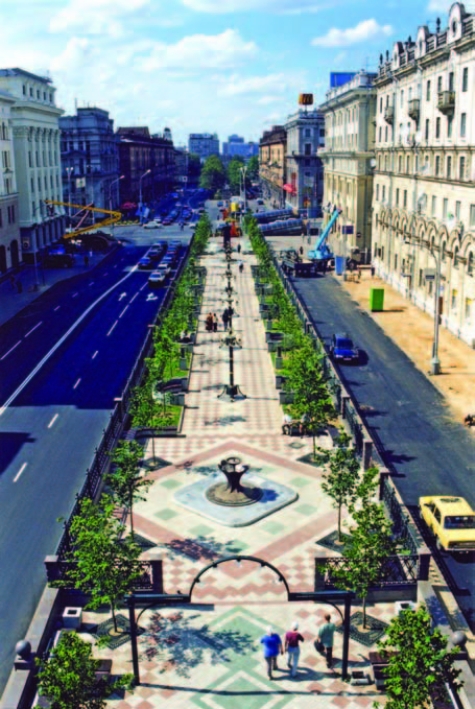 А. Сардараў. Бульвар па вул. Леніна в г. Мінске (2002–2003). Крыніца ілюстрацыі: Архитектура и строительство. – 2008. – № 5. – С. 67.