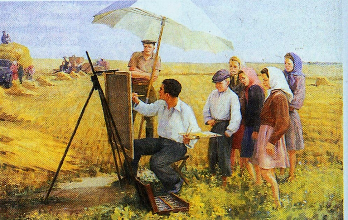 Г. Ф. Бржазоўскі. На родных палетках. Крыніца ілюстрацыі: Беларускі саюз мастакоў : энцыклапедычны даведнік. – Мінск, 1998. – С. 66.