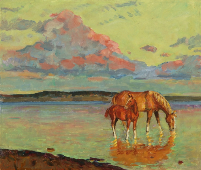 На вадапоі (2005). Ілюстрацыя прадастаўлена жонкай мастака.