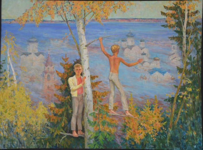 Паданне аб святым возеры (2013). Ілюстрацыя прадастаўлена жонкай мастака.