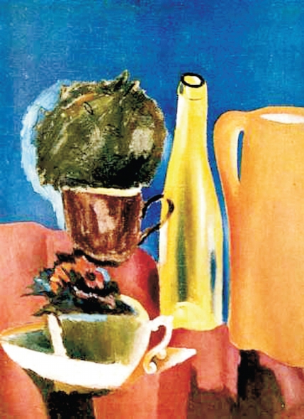 Л. Юдин "Оранжевый молочник и бутылка" (1936–1939). Источник иллюстрации: http://www.raruss.ru/childrens-books/page-child4/3136-ermolaeva-yudin-zoo.html