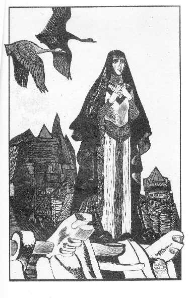 Г.Г. Паплаўскі. Ілюстрацыя да "Слова аб палку Ігаравым". Крыніца ілюстрацыі: Слова аб палку Ігаравым : [для старэйшага школьнага ўзросту] / пераклад на беларускую мову Янкі Купалы ; [мастак Г. Г. Паплаўскі]. – Мінск : Юнацтва, 1984. – С. 47.