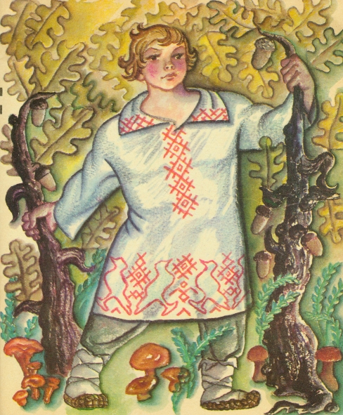 Гутиев Н.Т. Иллюстрация к сказке "Коваль Вернидуб" (1974).