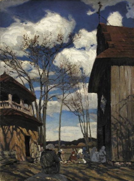 Ля касцёла (1899). Крыніца ілюстрацыі: Гісторыя беларускага мастацтва : у 6 т. / АН БССР і інш. - Мінск, 1989. - Т. 3. - С. 325.