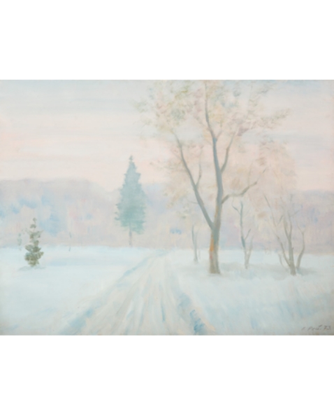 Беларускі пейзаж (1973). Крыніца ілюстрацыі: http://art-minsk.by/katalog/zhivopis/rej-ivan-petrovich/belorusskij-pejzazh.html