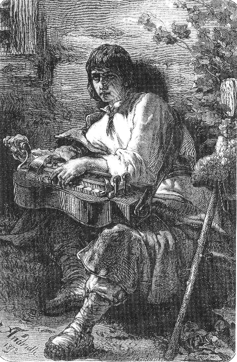 М. Э. Андрыёлі. Вясковы музыка. Ілюстрацыя да паэмы У. Сыракомлі. 1872 г. Крыніца ілюстрацыі: Беларускі гістрачны часопіс. – 2009. – № 5. – С. 40.